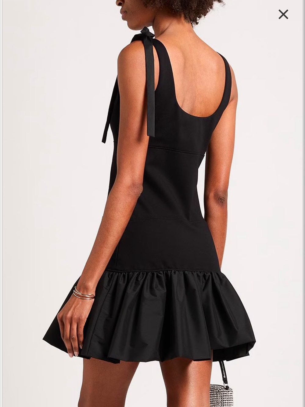 Sandro Black Tie-Shoulder Ruffle Mini Dress - Picture 2 of 2